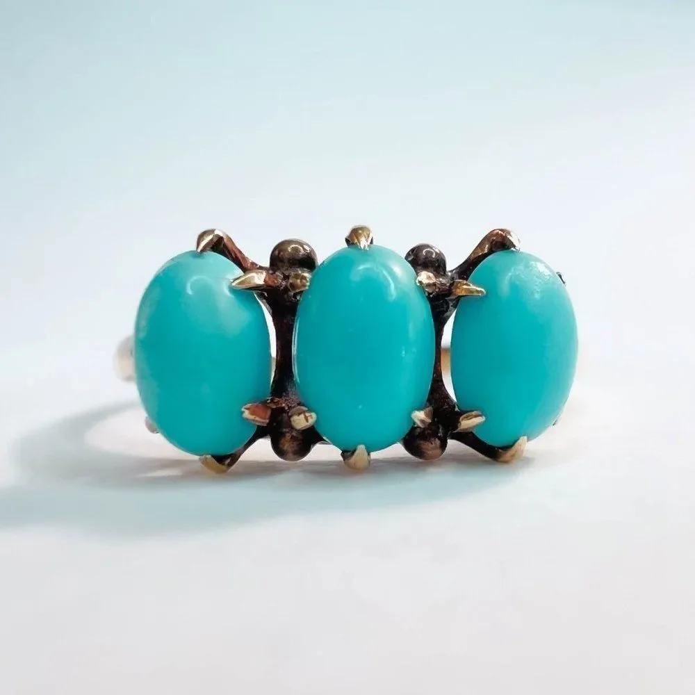 Estate Turquoise Three-Stone Ring